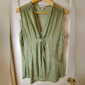 Lucy & Laurel XL Green Burnout Top Paisley Pattern